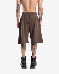 BROWN OVER-THE-KNEE SHORTS