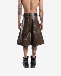 AMERICAN CROCODILE LEATHER SHORTS
