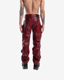 PYTHON STRAIGHT LEATHER PANTS