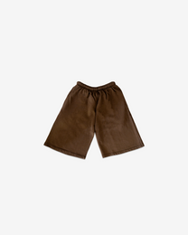 BROWN OVER-THE-KNEE SHORTS