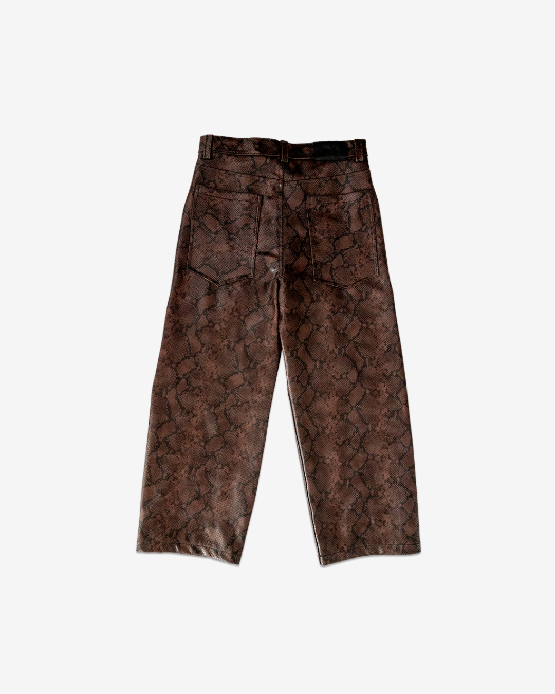 PYTHON BAGGY LEATHER PANTS
