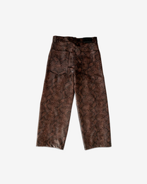 PYTHON BAGGY LEATHER PANTS