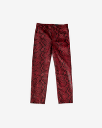PYTHON STRAIGHT LEATHER PANTS