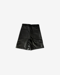 BLACK CAIMAN LEATHER SHORTS