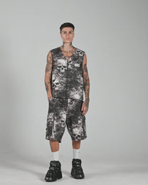 SKULL &amp; SMOKE AOP CARGO SHORTS